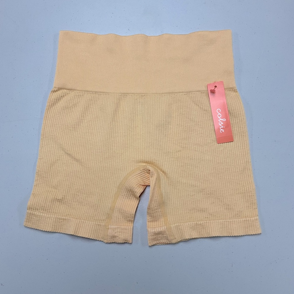 Women's Crossover Waistband Bike Shorts Colsie Orange